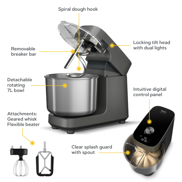 Ooni Halo Pro Spiral Mixer - Charcoal Grey