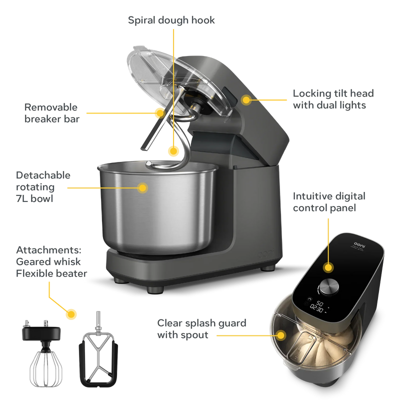 Ooni Halo Pro Spiral Mixer - Polar White