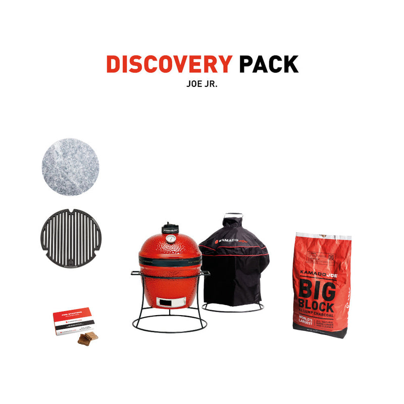 Kamado Joe "Joe Jr." Charcoal BBQ Grill Smoker with Discovery Pack